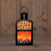 haard met hout 4xaa batterij met 6/18u timer  14x10x27,5cm zwart