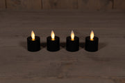 theelicht bewegende vlam uitbreidingset dia 5x6cm zwart set van 4