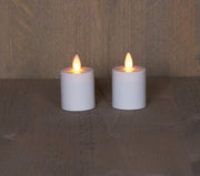 b.o.t. 2st kaarsen wit bewegende vlam 4,5x8cm  2x2aaa/timer