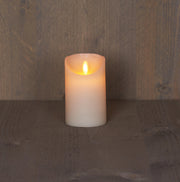 stompkaars rustiek wax bewegende vlam op 3xaaa batterij met timer 12.5x7.5cm ivoor
