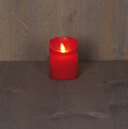 stompkaars rustiek wax bewegende vlam op 3xaaa batterij met timer 10x7.5cm rood