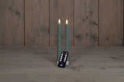 dinerkaars rustiek wax 3d vlam op 2x2aaa batterij met afstandsbediening 23cm jade groen 2 stuks