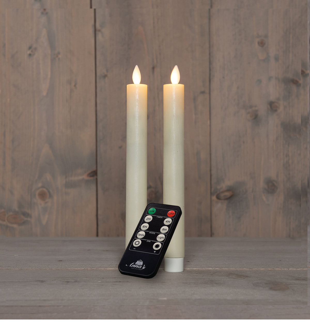 dinerkaars rustiek wax bewegende vlam oplaadbaar met afstandsbediening en usb kabel 23cm ivoor 2 stuks
