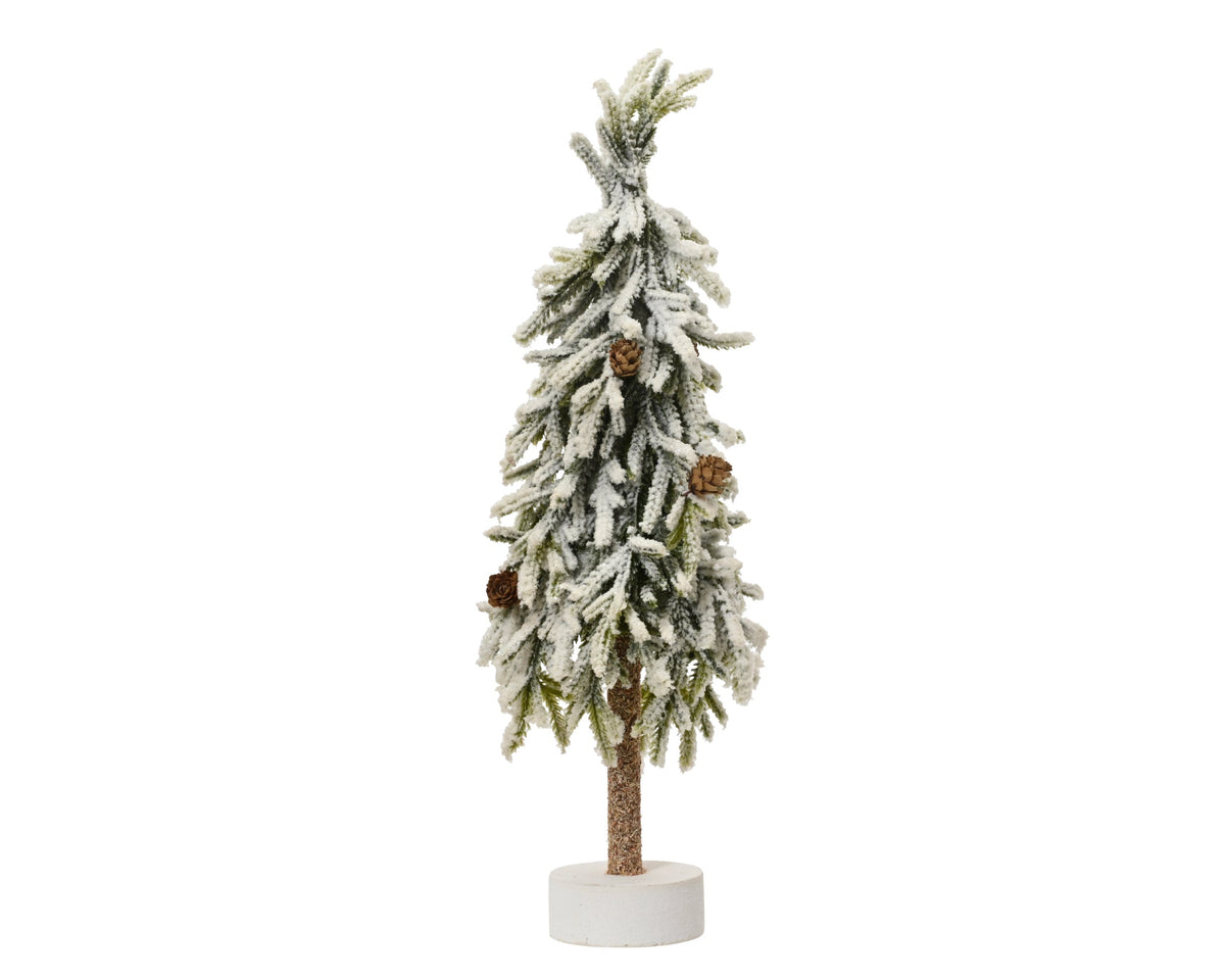 merry fir mini boom snowy w pinecone binnen groen/wit d.14cm x h.45cm