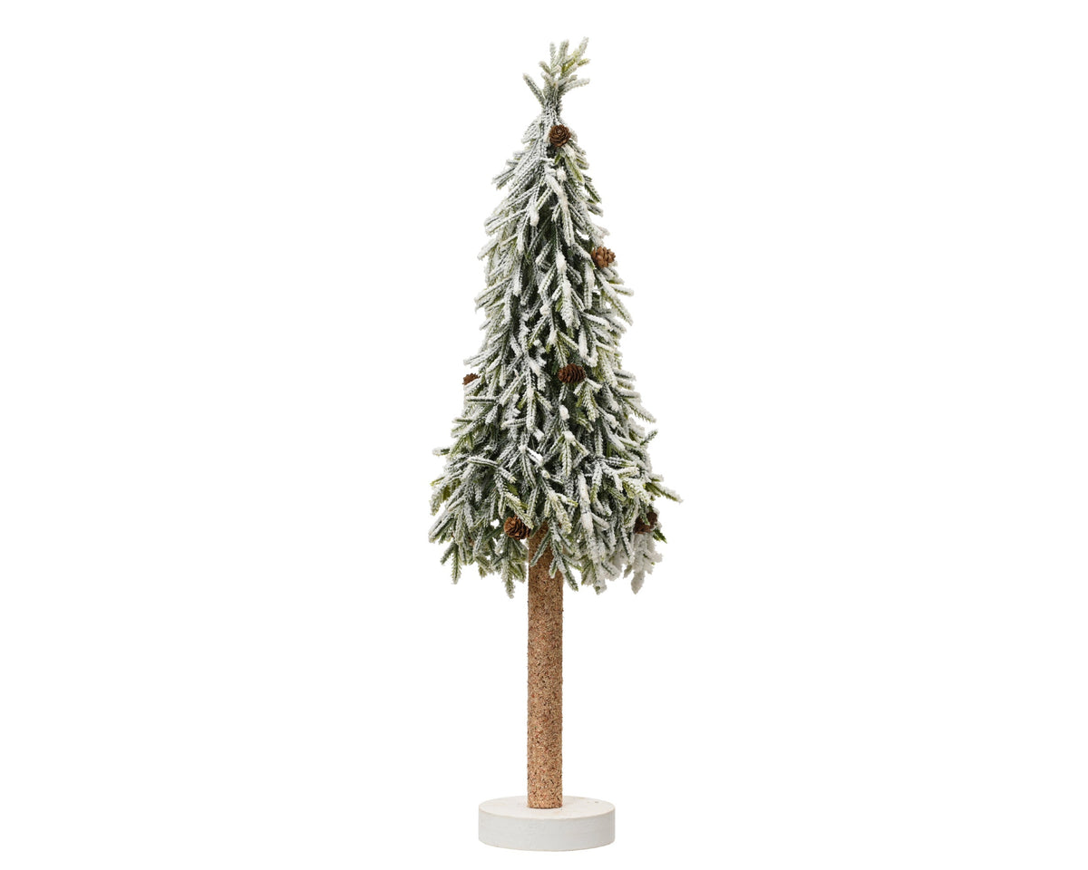 merry fir mini boom snowy w pinecone binnen groen/wit d.23cm x h.75cm