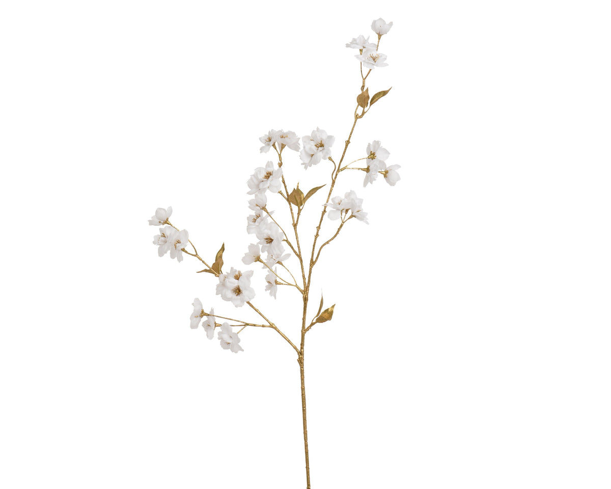 kersenbloesem polyester with gold leaf wit l.21cm x w.18cm x h.99cm