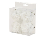 roos op clip polyester glitters wit d.8cm x h.4.5cm