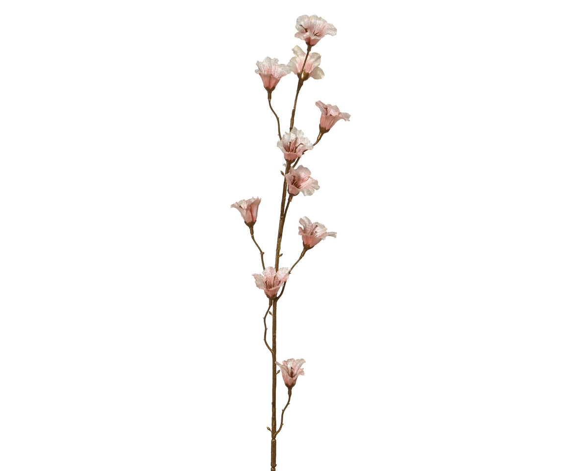 spray polyester bell flower poederroze l.11cm x w.9cm x h.83cm