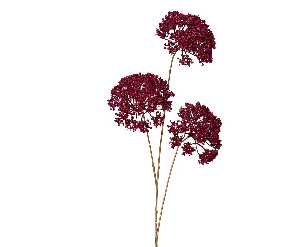 queen anne plastic glitter 3 heads paars l.38cm x w.30cm x h.88cm