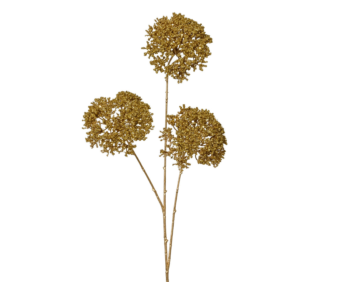 queen anne plastic glitter 3 heads goud l.38cm x w.30cm x h.88cm