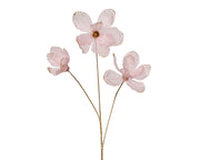 magnolia polyester gold glitter 3 flower head spray roze l.13cm x w.22cm x h.74cm