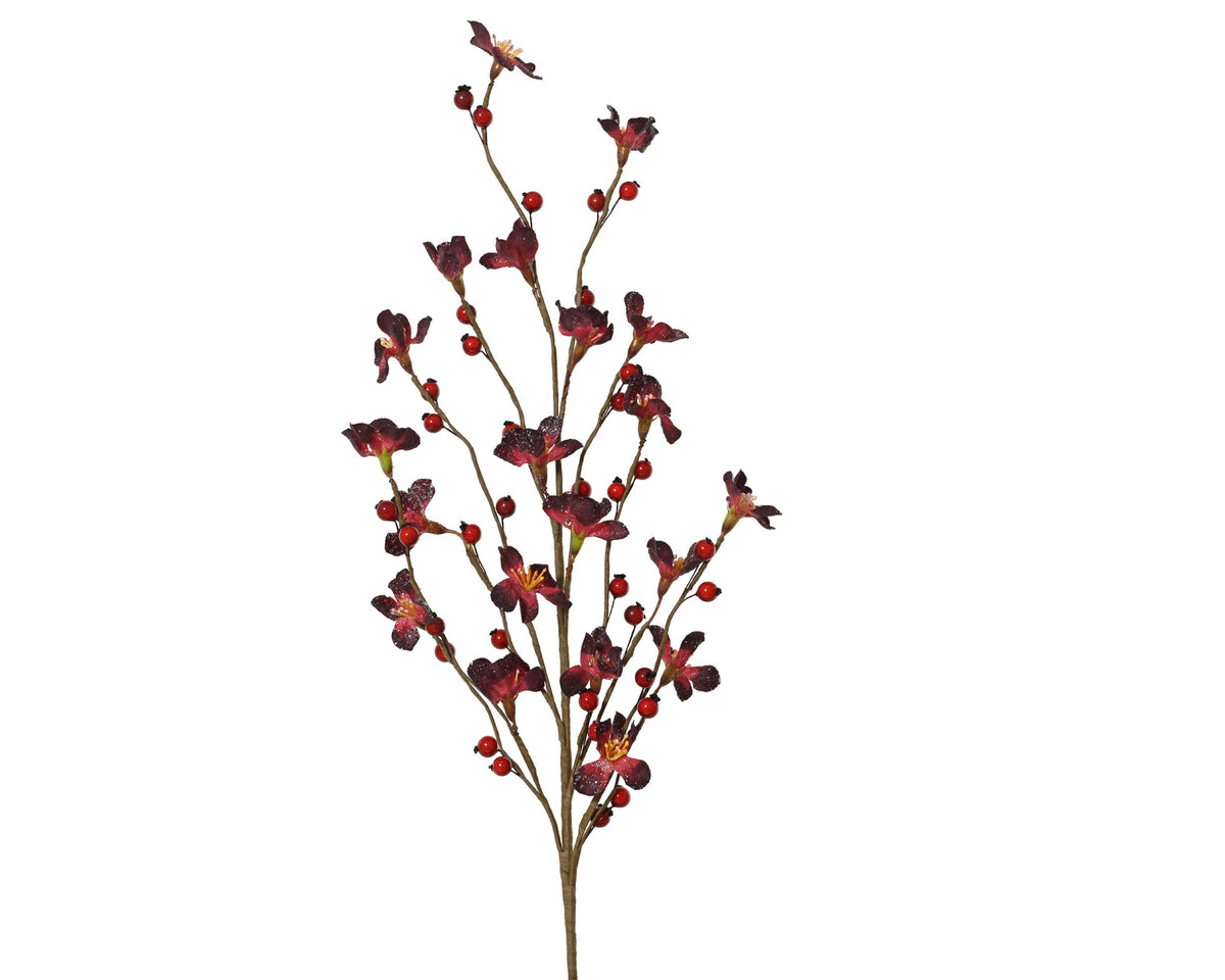 spray polyester glitters foam 2-tones berries rood/kleur(en) l.20cm x w.5cm x h.75cm