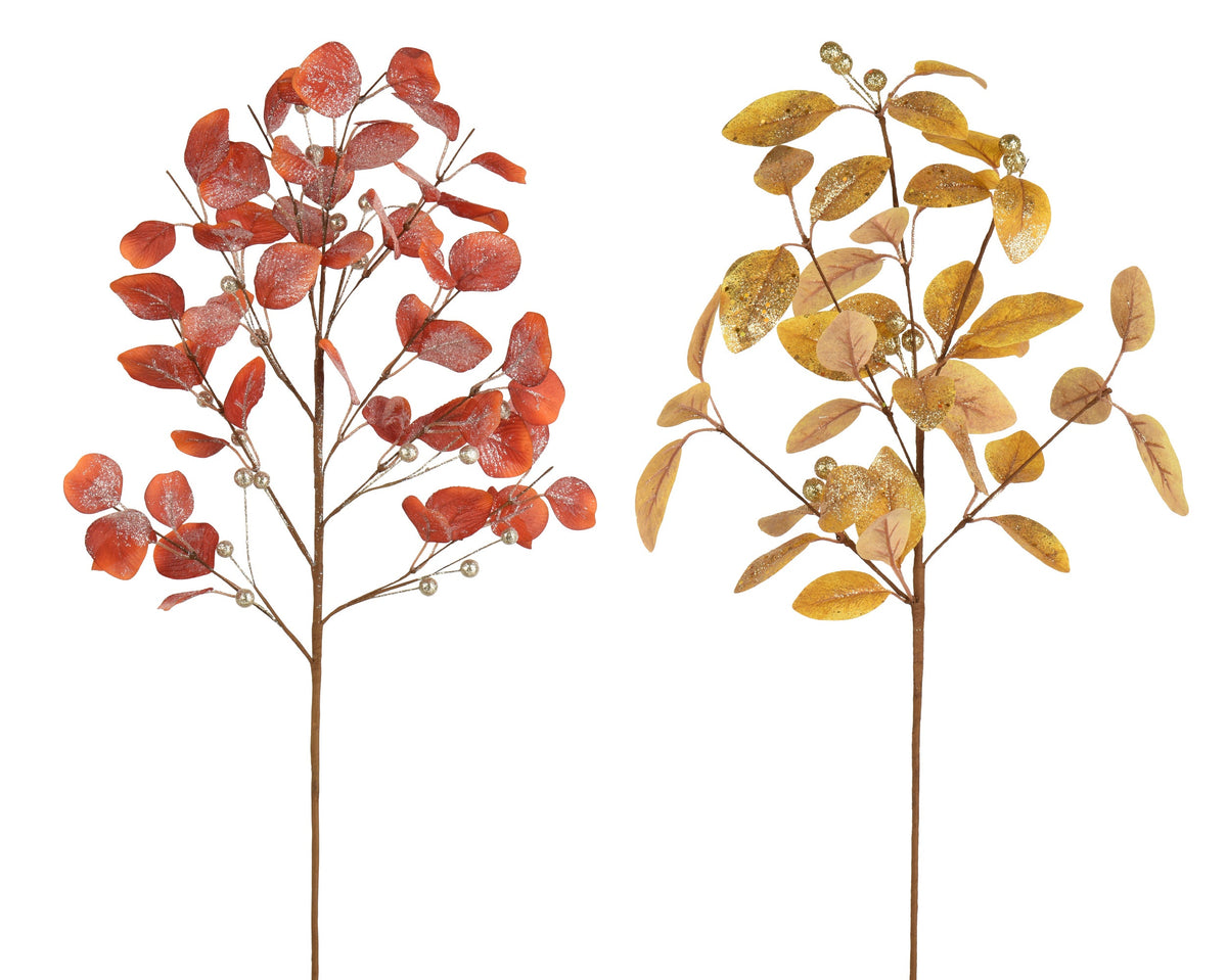 spray polyester ocre with glitters, orange with frosted 2col ass assortie l.8cm x w.18cm x h.69cm