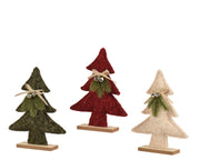 boom polyester jute bow foam berry pe leaf,bell set, mdf base 3col ass assortie l.16.5cm x w.4cm x h.21cm