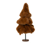 boom kunstbont skirt tree 3 layers, 12cm dark brown mdf base chocolade bruin d.33cm x h.60cm