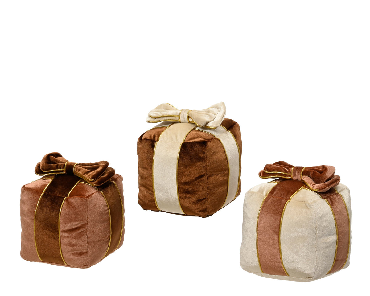 giftbox polyester fluweel giftbox bow 3col ass assortie l.15cm x w.15cm x h.18cm