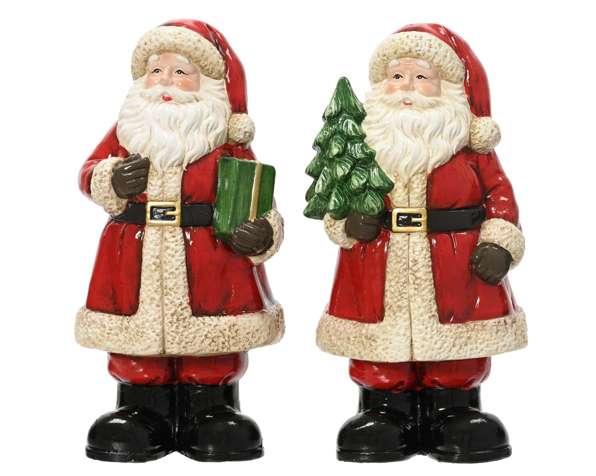 kerstman terracotta 2ass assortie l.13cm x w.15cm x h.29.5cm