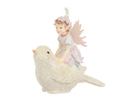elf polyresin bird creme/kleur(en) l.13cm x w.9cm x h.13cm