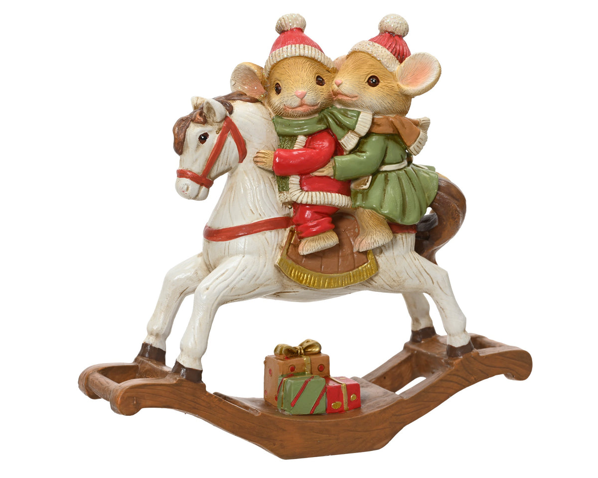 hobbelpaard polyresin mouse-giftboxes rood/kleur(en) l.7cm x w.19.5cm x h.18.5cm
