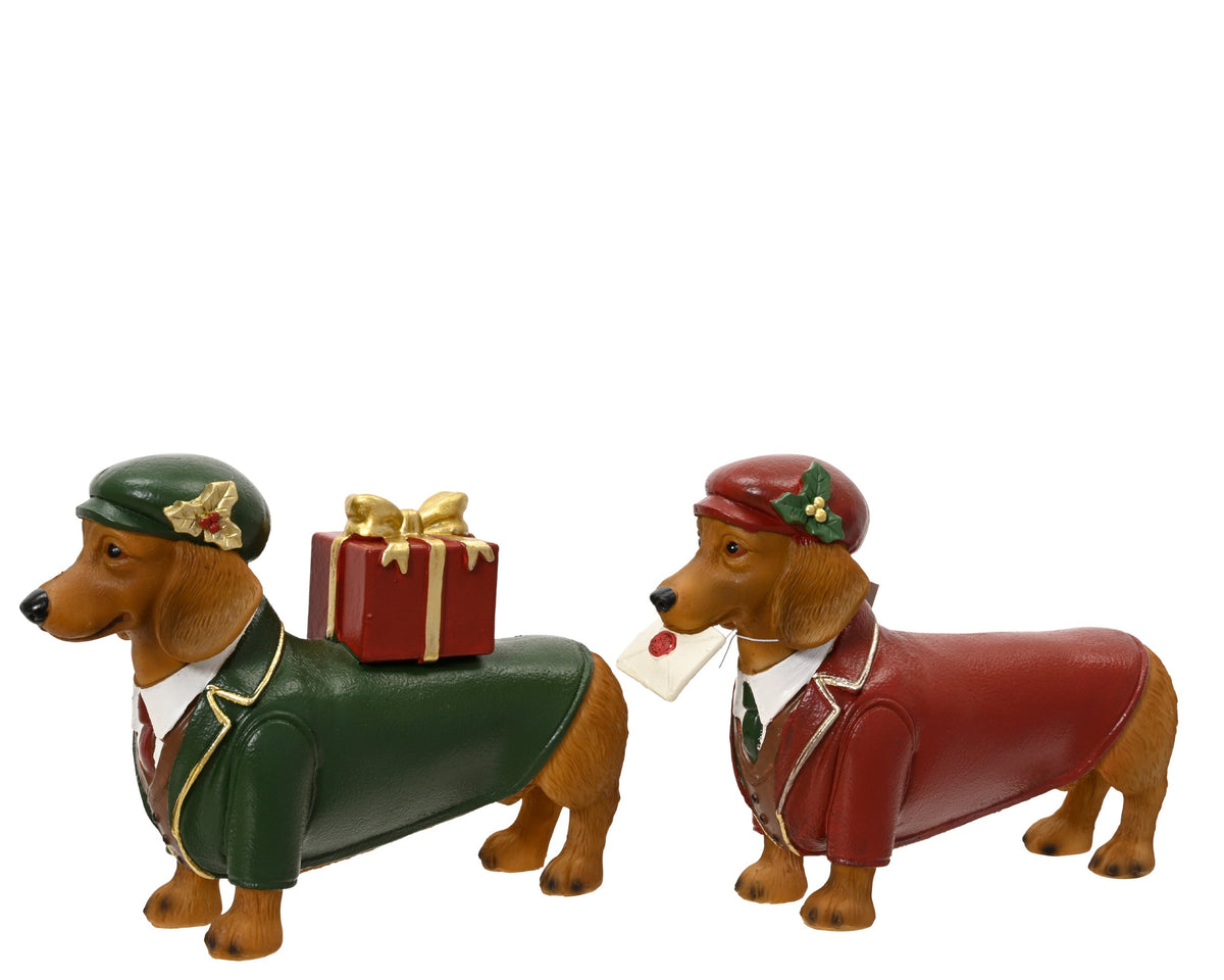 hond polyresin standing giftbox-letter 2ass assortie l.21cm x w.6.5cm x h.15.5cm