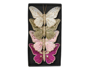 vlinder veer glitter spangle op clip 4col ass assortie l.10cm x w.7.5cm x h.1cm