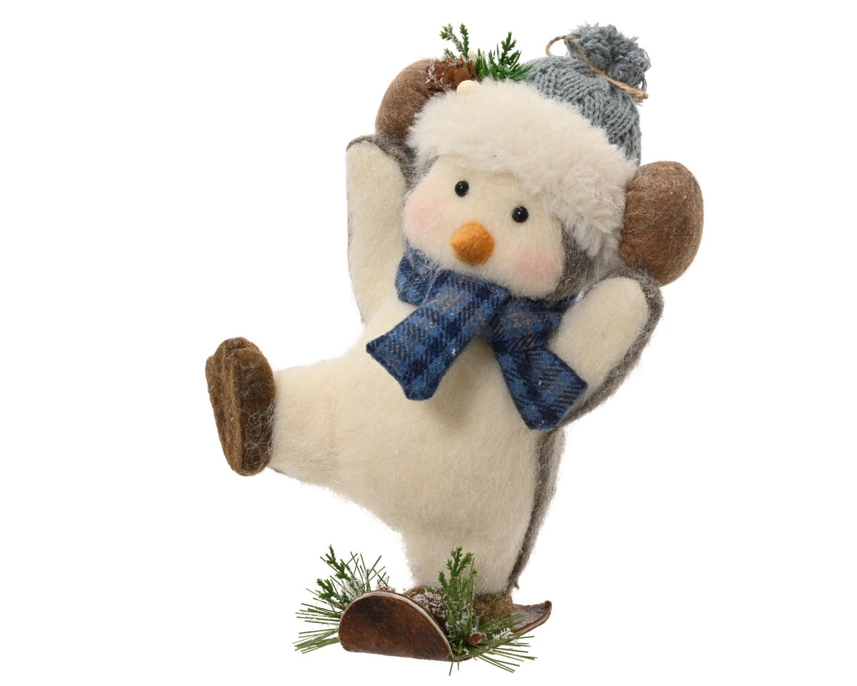 pinguïn polyester polyester hat and earphone, on snowboard wit/blauw l.11cm x w.17cm x h.22cm