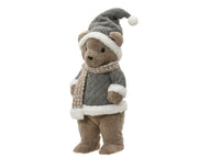 beer kunstbont standing polyester hat and cloth grijs l.16cm x w.20cm x h.50cm