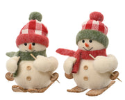 sneeuwpop wol skiing on ski 2col ass assortie l.20cm x w.20cm x h.28cm