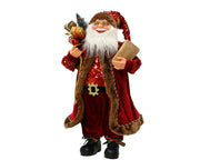kerstman plastic polyester fabric, gold book, tree, trumpet, foam present boxes rood/kleur(en) l.19cm x w.8cm x h.30cm