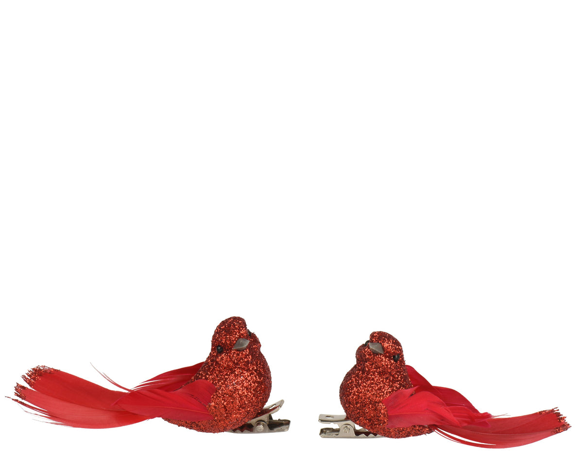 vogel foam glitters feather rood l.7cm x w.2.5cm x h.3.5cm