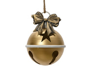 klok ijzer with bow licht goud d.17cm x h.23cm