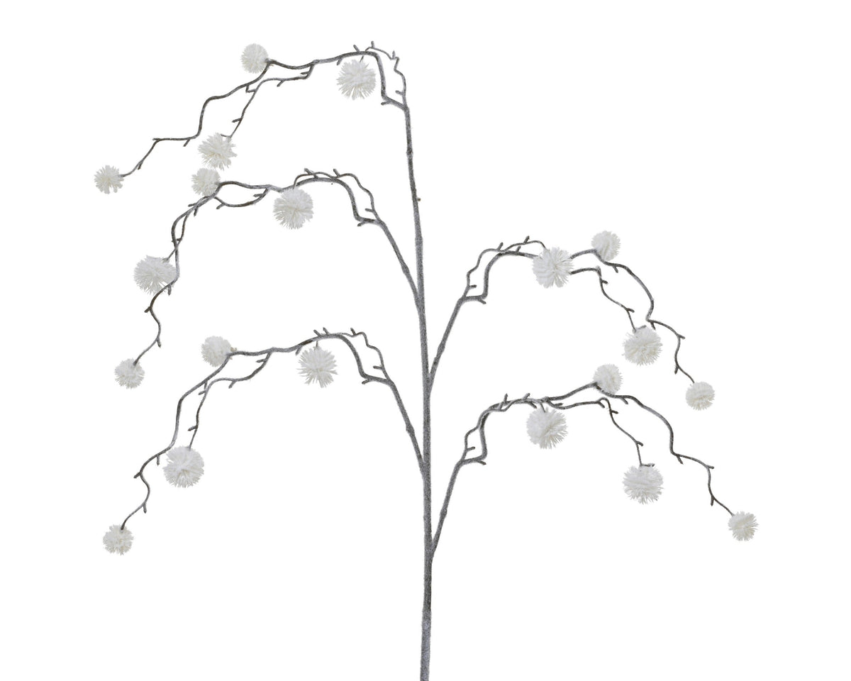 spray op steel plastic stem with flock polyester cotton ball wit l.12cm x w.8cm x h.113cm