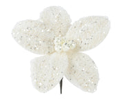 poinsettia op clip kunstbont on clip creme d.18cm x h.6cm