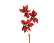 poinsettia polyester fluweel rood l.17cm x w.10cm x h.60cm