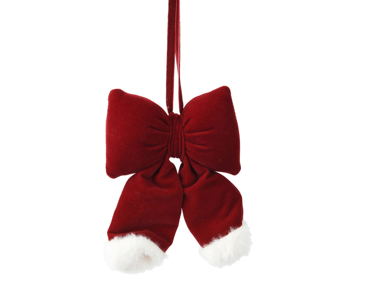 strik polyester fluweel ossenbloed l.11cm x w.3cm x h.15cm