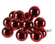 kerstballen op draad glas shiny kerstrood d.2.5cm