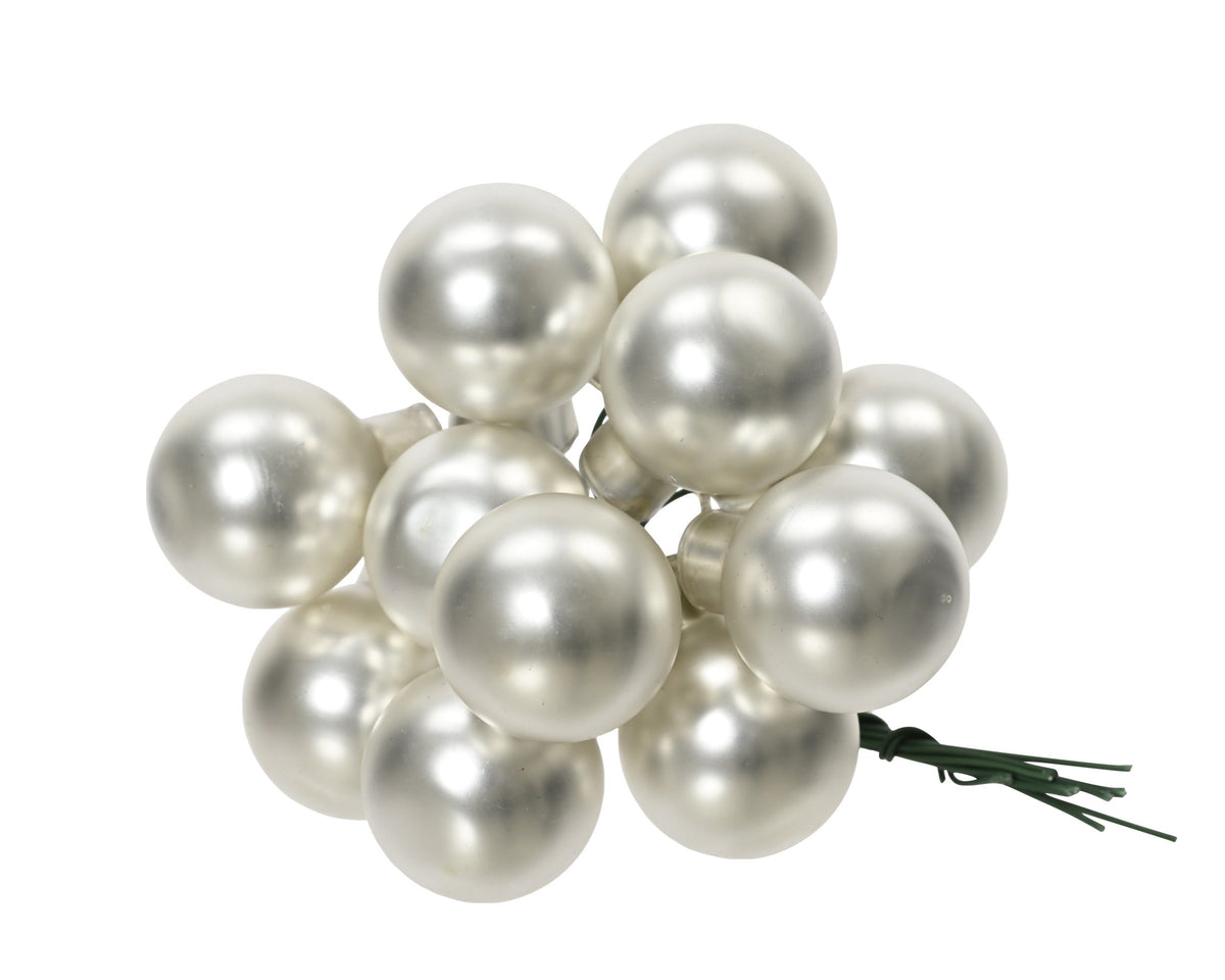 kerstballen op draad glas matt zilver d.2.5cm