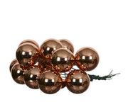 kerstballen op draad glas shiny brandy d.2.5cm