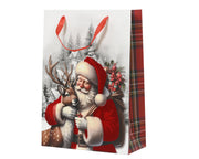 giftbag papier flock santa fsc mix credit rood/kleur(en) l.50cm x w.18cm x h.72cm