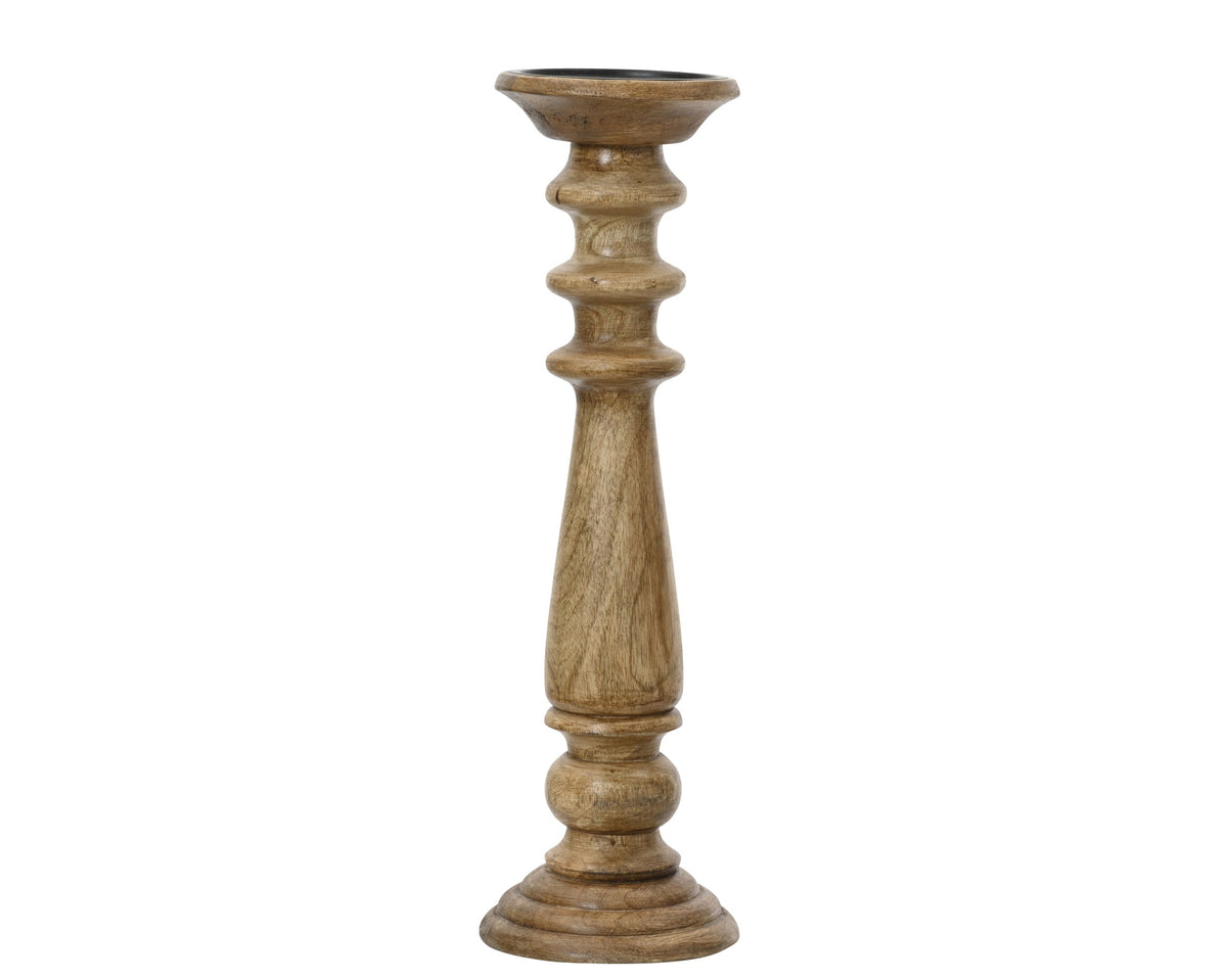 kandelaar mangohout natural yes fsc 100% naturel l.15cm x w.15cm x h.40cm
