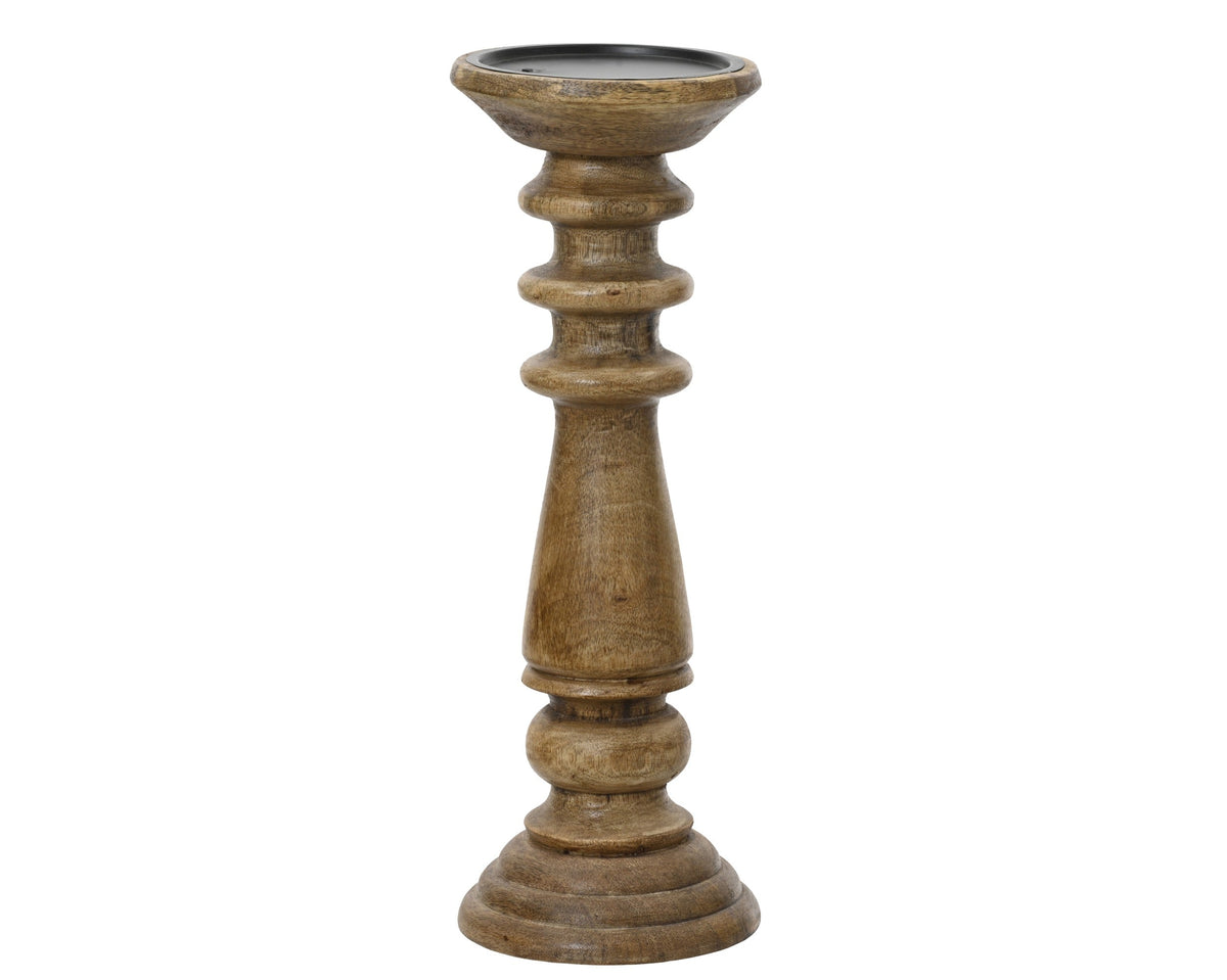 kandelaar mangohout natural yes fsc 100% naturel l.12cm x w.12cm x h.36cm