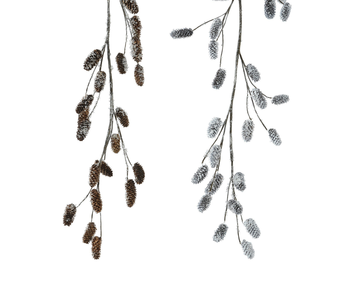 slinger dennenappel sugar 45 pcs pinecones 2col ass naturel l.5cm x w.10cm x h.130cm
