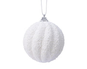 kerstbal foam glitter glitter winterwit d.8cm