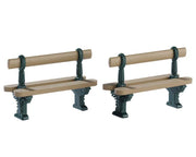 double seated bench, set of 2