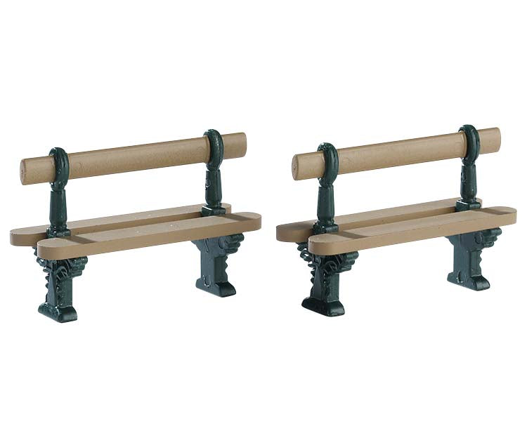 double seated bench, set of 2
