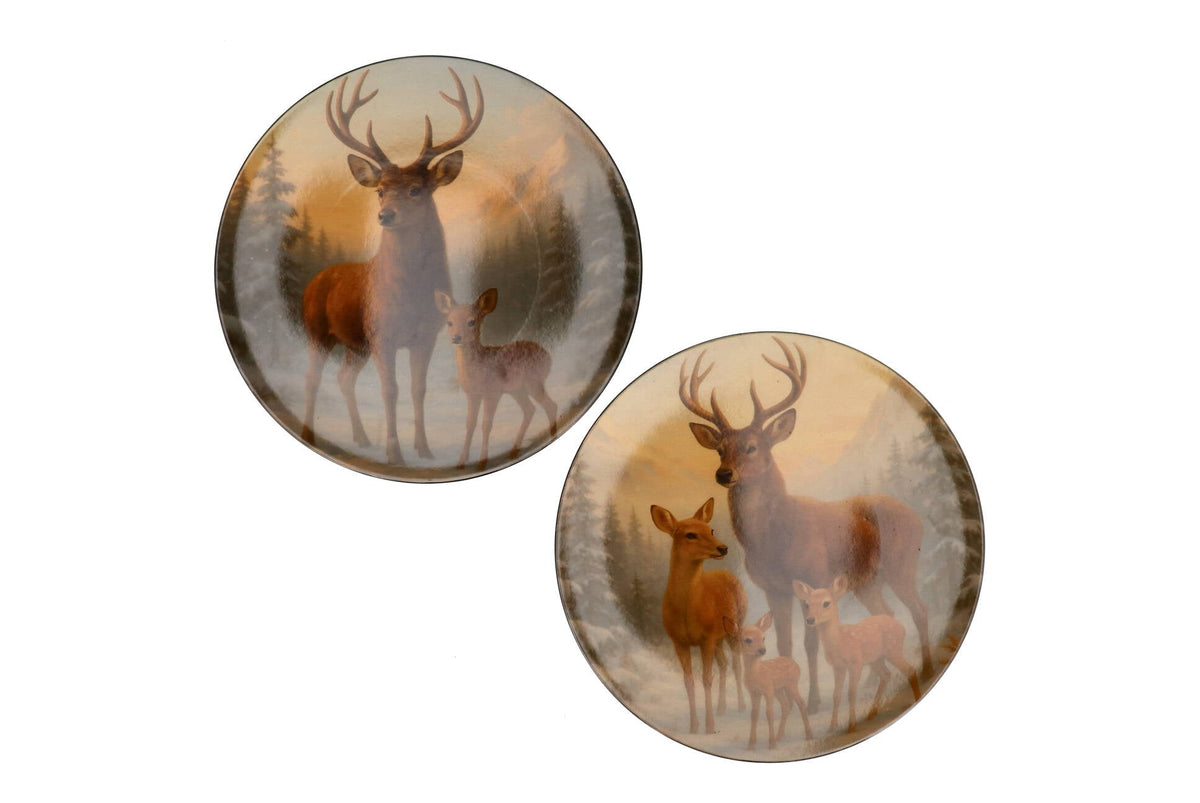 melamine print brown plate deer ass 33x33cm