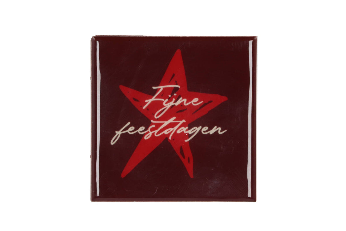 tile fijne feestdagen red 10x10x1cm