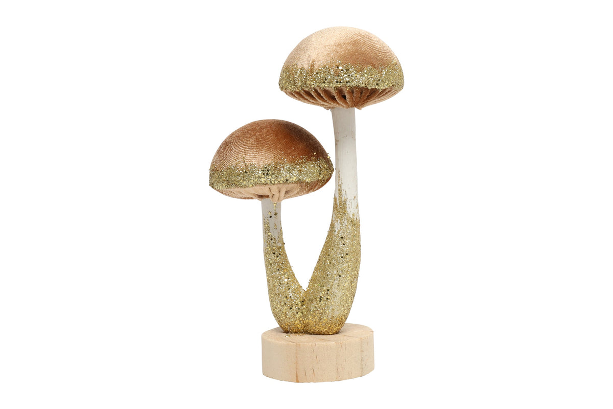 ornament 2x paddenstoel pejo s l.bruin