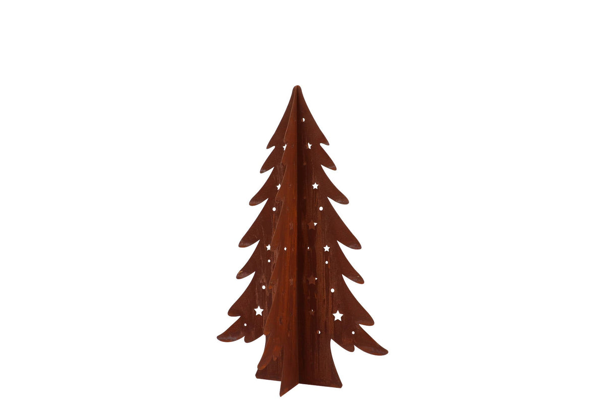 rusty scottish brown tree deco 13x20cm