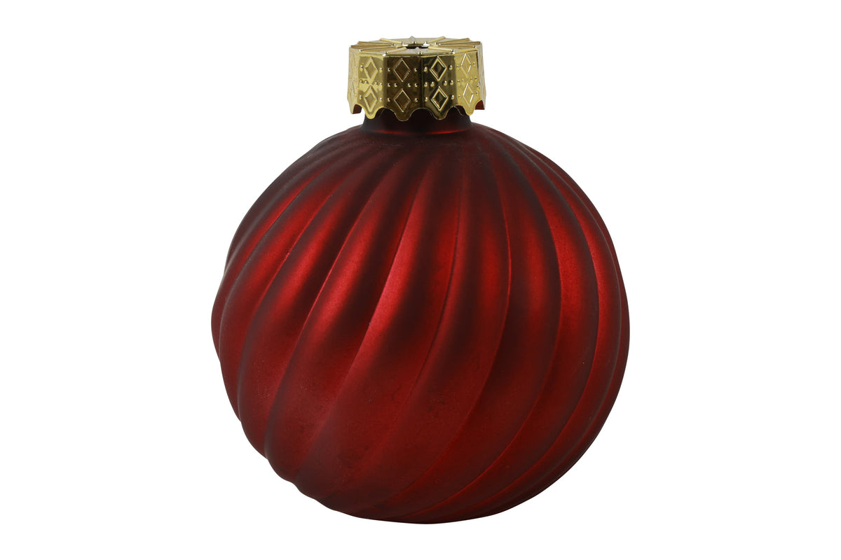 vaas kerstbal stripe s rood
